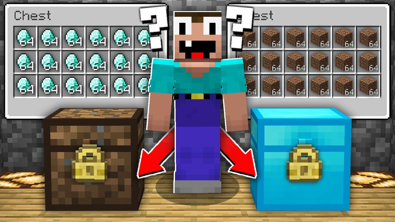 WHICH CLOSED CHEST WILL CHOOSE A NOOB? in Minecraft Noob vs Pro