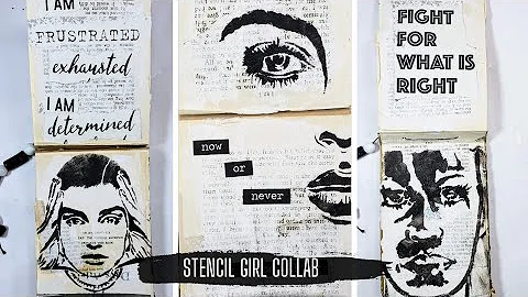 Stencil Girl Altered Book Journal Collaboration