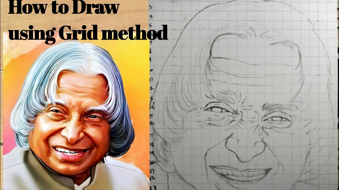 How to draw face using Grid method from mobileGrid method for Drawing OutlinesHow To Draw