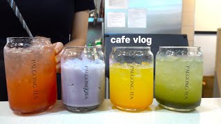 🌈📖Café vlog to watch when studying for exam📖🌈, 1HOUR, beverage production video collection ,ASMR