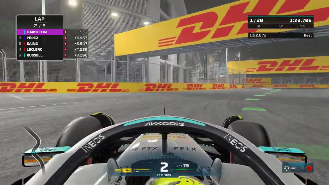 F1 22 - Marina Bay Street Circuit - Singapore (Singapore Grand Prix) - Gameplay (PS5 UHD) [4K60FPS]