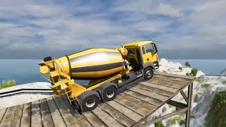 lompatan maut mobil truk - Truck Cars Vs Mega Ramp - BeamNG.Drive