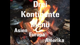 Drei Kontinente Menü and der Feuerstelle Woldsee