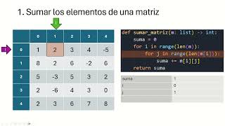 Sumar los elementos de una matriz en Python