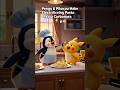 Pengu & Pikachu Make Electrifying Pasta Carbonara ⚡🐧🍝 #youtubeshorts #shortsfeed