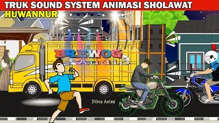 sholawat animasi truk sound system huwannur kartun mobil dan motor