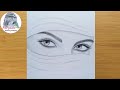 How to draw eyes -  step by step || A girl with hijab - Pencil sketch || ارسم فتاة بالحجاب
