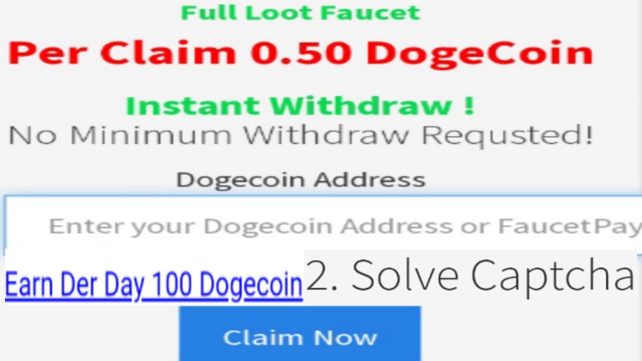 Dogecoin faucet claim || instant withdraw - YouTube