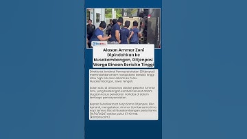 Ammar Zoni Dipindahkan ke Nusakambangan, Ditjenpas: Warga Binaan Berisiko Tinggi