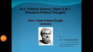 Greek Political Thought:Aristotle-I(Telugu) screenshot 1