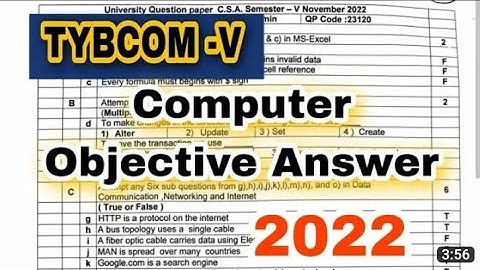 TYBCOM Computer Paper 2022 Objective Answer || #analysis #tybcomsem5 #computer #mumbaiuniversity