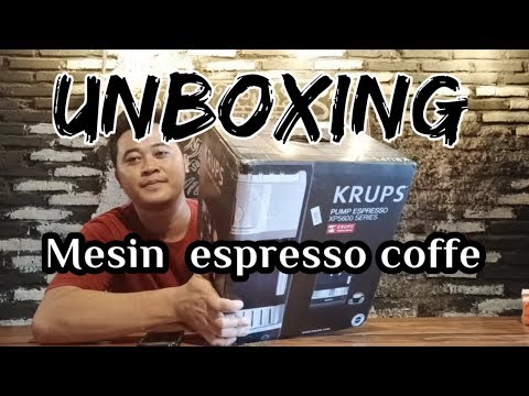 unboxing mesin espresso , Krups XP5620 di kedai santay