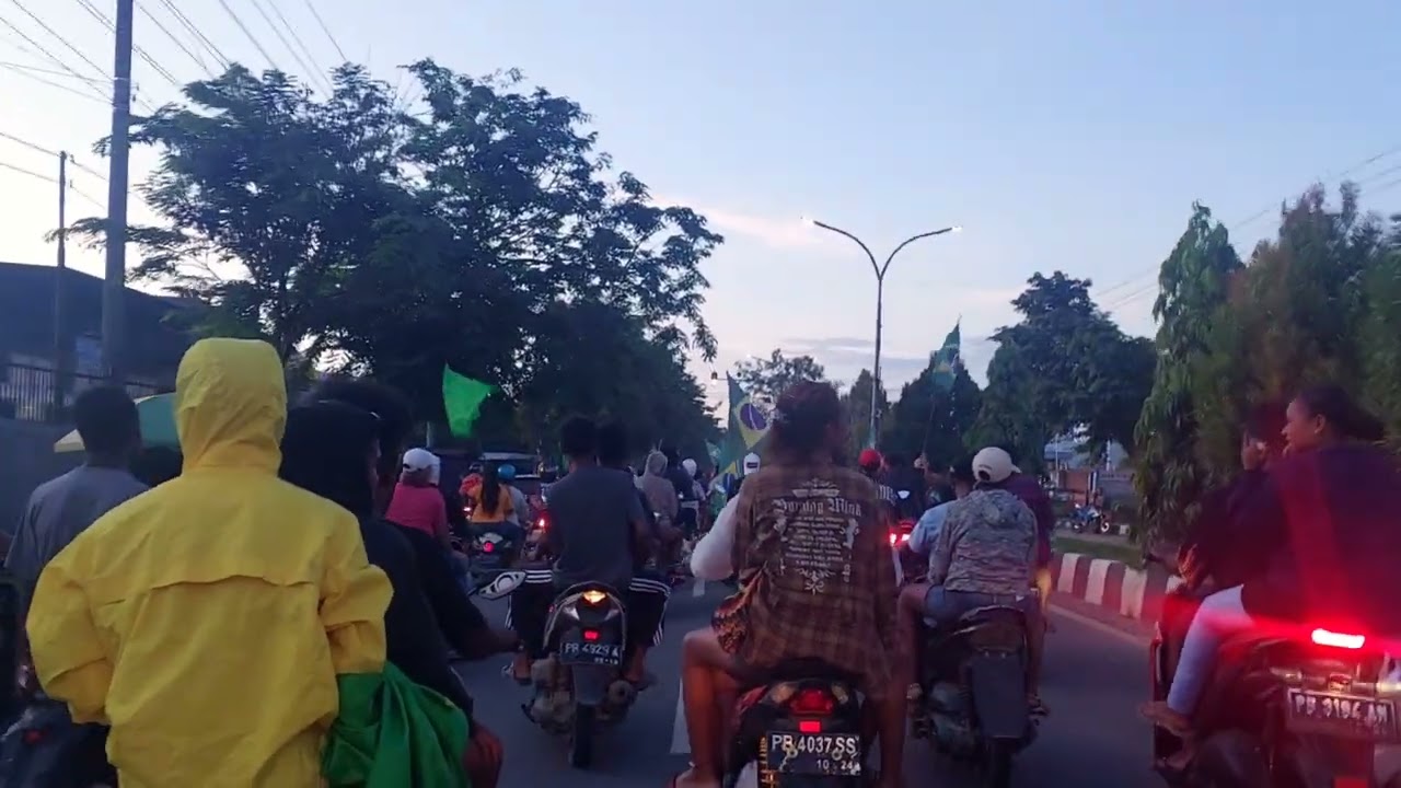 Pawai jelang piala dunia Qatar 2022 di Kota Sorong