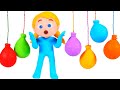 Tommy And His Friends Playing With Surprise Balloons 💕Play-Doh Cartoons For Kids