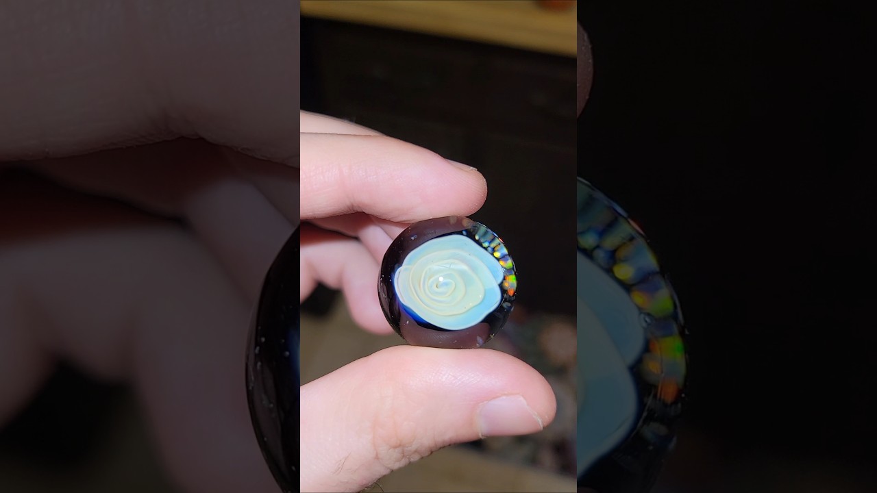 Silver Fume & Crushed Opal Marble made by @sacsglass ! 