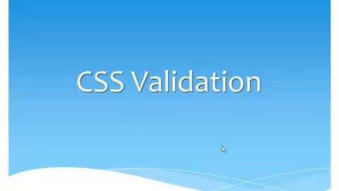 Chapter 3 - CSS Validation