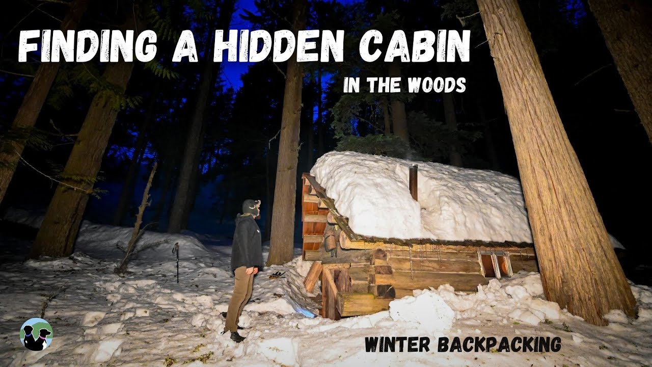 Backpacking to a Hidden Cabin | Snowshoeing in DEEP Snow - YouTube
