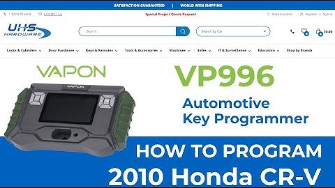 How To Program 2010 Honda CR-V with Vapon VP996 Key Programmer