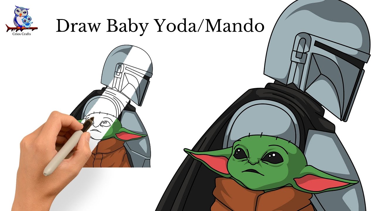How To Draw The Mandalorian and Grogu Baby Yoda - Art Tutorial - YouTube