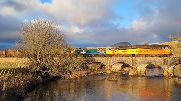 Double Header Class 56 Log Train at Hoghton Bottoms and Helwith Bridge