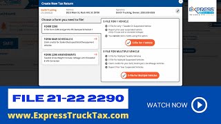 How to Pre-File Form 2290 for the 2021-2022 Tax Period with ExpressTruckTax