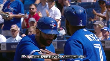 NYY@TOR: Bautista opens the scoring with two-run shot