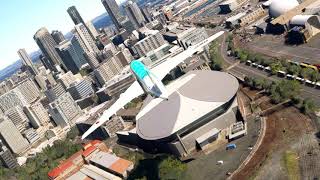 when the plane almost hit the building, game