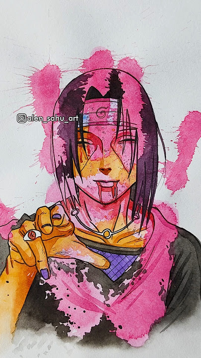 Itachi hand splash Painting #shorts #itachi #anime #art