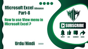 How to use view menu in Microsoft Excel – Microsoft Excel complete course tutorials in Urdu/Hindi