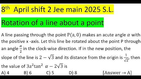 A line passing through the point P(a,0) makes an acute angle α with the positive x -axis. Let this