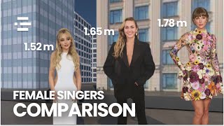 Height of Female Singers from Shortest to Tallest (3D Comparison)