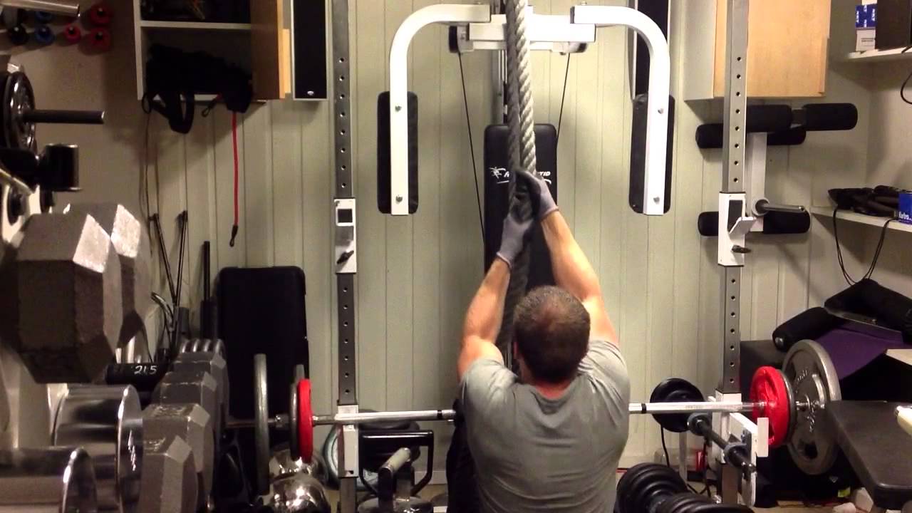 Homemade rope climbing setup for armwrestling. YouTube