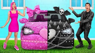 Pink Car vs Black Car Challenge by Mega DO Challenge