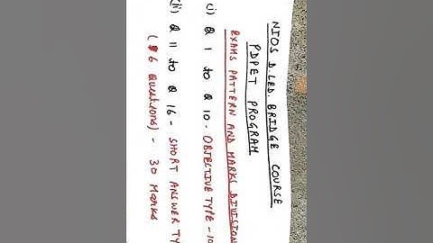 NIOS DLED BRIDGE COURSE (PDPET PROGRAM) EXAMINATION PATTERN AND DISTRIBUTION OF MARKS