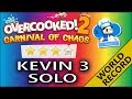 Overcooked 2 🎪 CARNIVAL OF CHAOS 🎪 Kevin 3 - 4 Stars World Record - solo - Score: 2229
