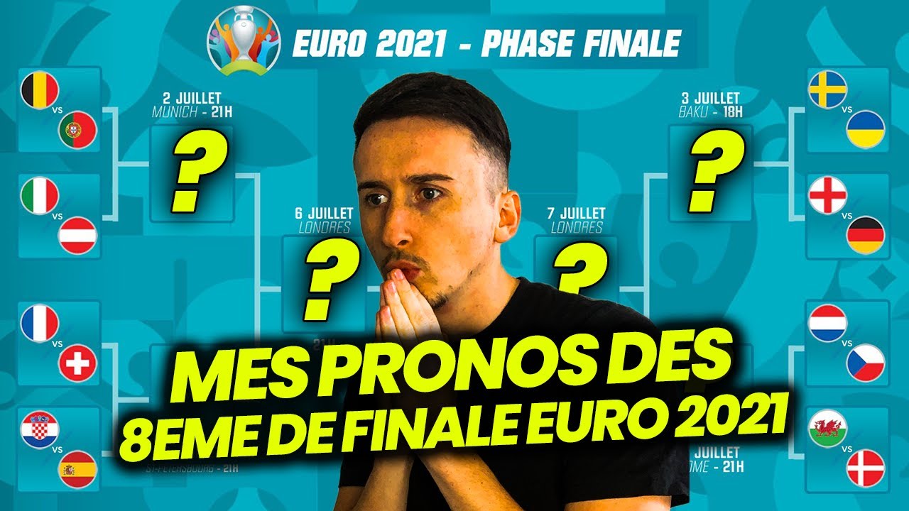 PRONOSTIC 8EME DE FINALE EURO 2021 ! MES PRÉDICTIONS (France Suisse,  Belgique Portugal etc...) - YouTube
