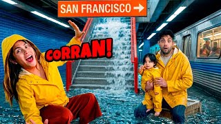Sobrevivimos una INUNDACIÓN en el METRO de SAN FRANCISCO ⚠️ 🚇de película !!😭