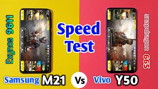 Samsung Galaxy M21 vs Vivo Y50 - Speed Test | Exynos 9611 vs Snapdragon 665 | COD Graphics Test