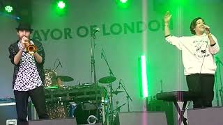 Sam And The Womp Performing Ravo At The London St George's Celebration.Trafalgar Square.Sun 23/04/23