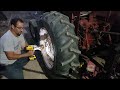 How to seal and seat tractor tire bead using starting fluid