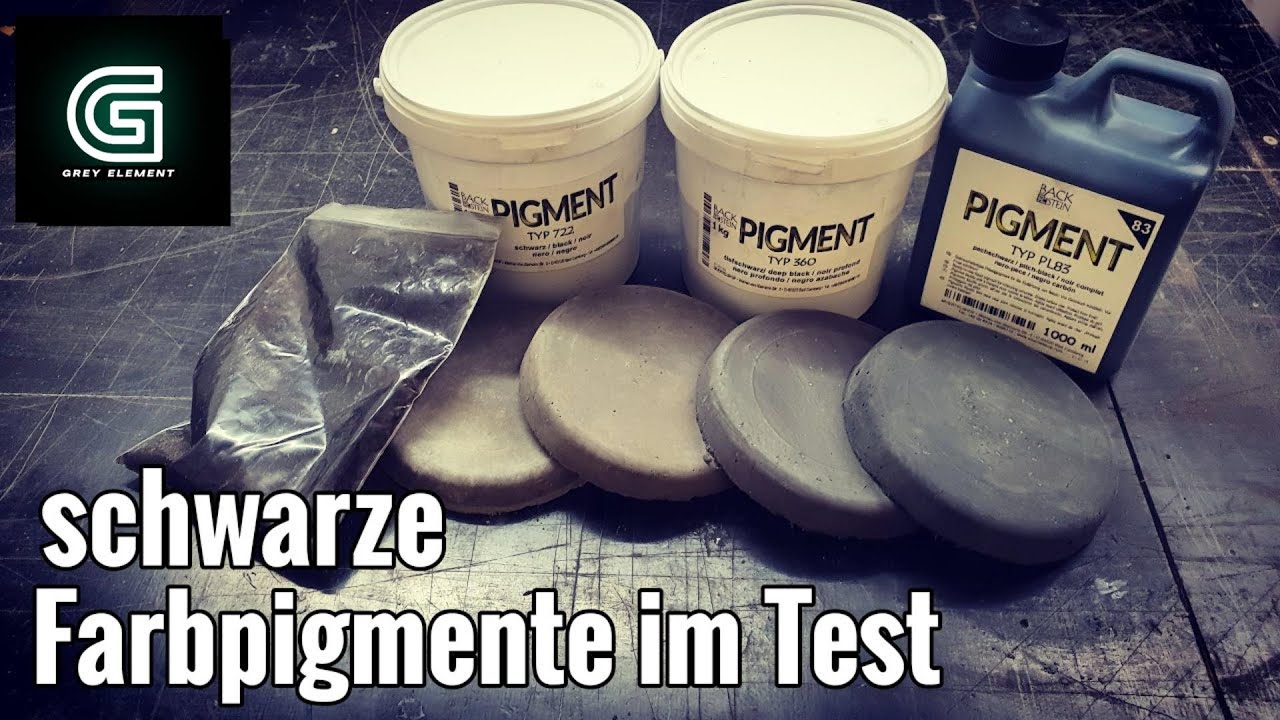 Beton schwarz färben / verschiedene schwarze Farbpigmente im Test