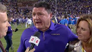 LSU Ed Orgeron Postgame Interview After Beating Florida\/\/College Football Highlights 2019-2020