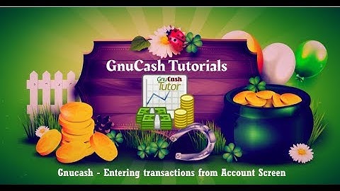 Gnucash - Entering transactions from GL account screen