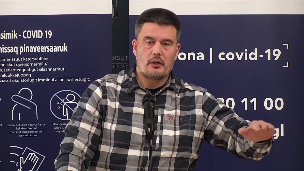 Naalakkersuisut pressemøde vedr. Covid-19 (tolket) Kim Kielsen, KNR 22.03.2020