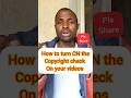 how to turn on Facebook copyright auto check. #shorts