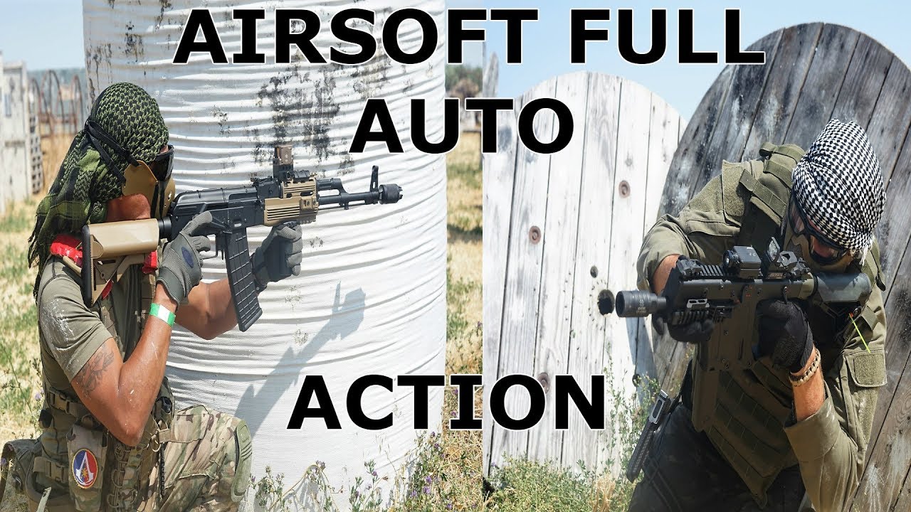 Airsoft WAR on a Paintball field!? Vector, recoil shock, polarstar