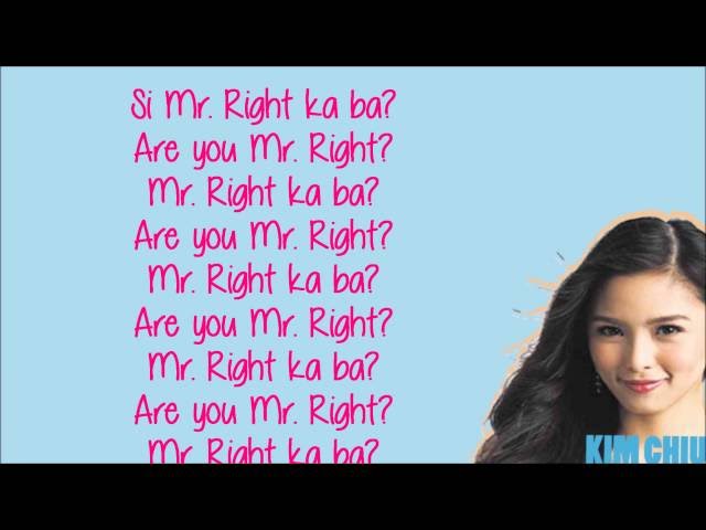 Kim Chiu Mr Right Lyric Video class=