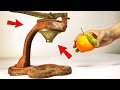 Rusty hand press juicer machine  restoration