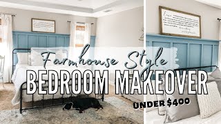 FARMHOUSE STYLE BEDROOM MAKEOVER // MASTER BEDROOM MAKEOVER ON A BUDGET