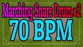 70 BPM Marching Snare Drum Rock #2 - 4/4 Drum Track - Metronome - Drum Beat